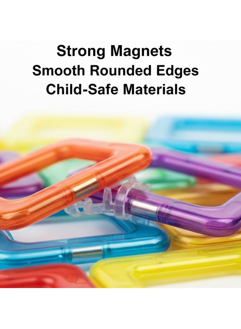 لوكاداه مجموعة ألعاب أطفال مكونة من 73 قطعة من البلاط المغناطيسي، مكعبات بناء ثلاثية الأبعاد مغناطيسية للأطفال الصغار من عمر 3 سنوات فما فوق، ألعاب تعليمية حسية للأطفال في مرحلة ما قبل المدرسة، متعددة الألوان - Image 5